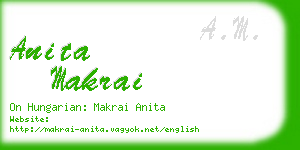 anita makrai business card